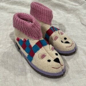 Boiled Wool Slipper Boots by Haflinger for Garnet Hill Polar Bear